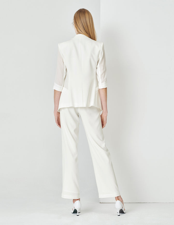MARYLING High-End Ivory White Straight Suit Pants