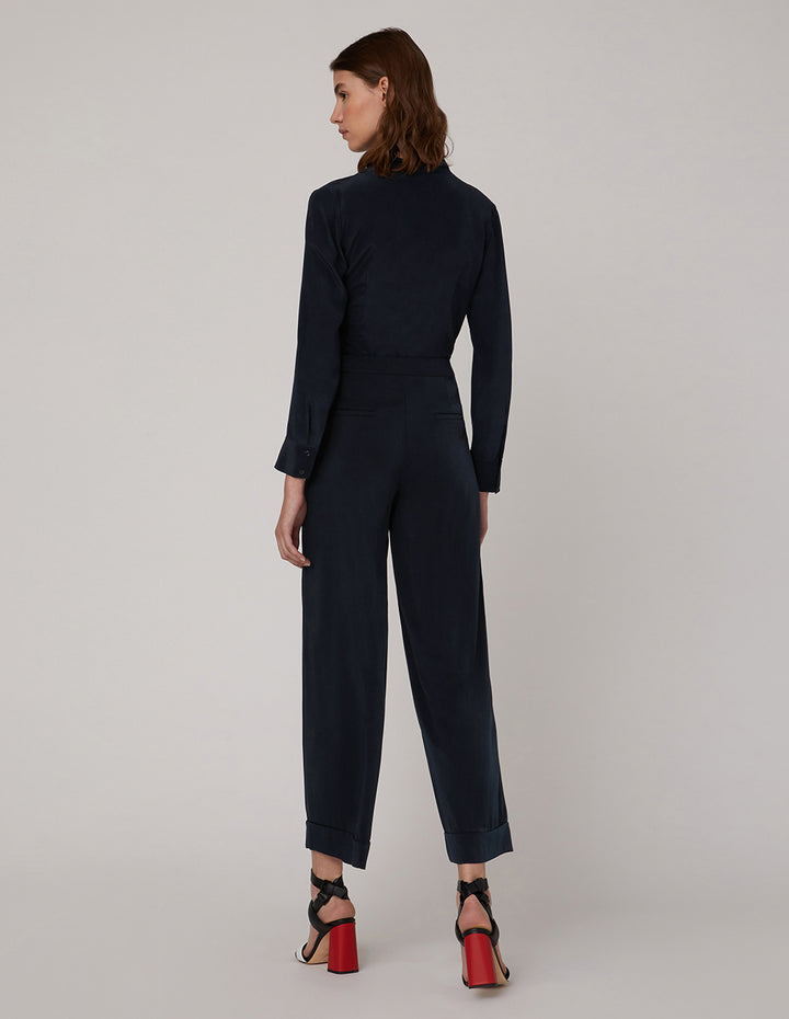 MARYLING Pleated V-neck long sleeved tops