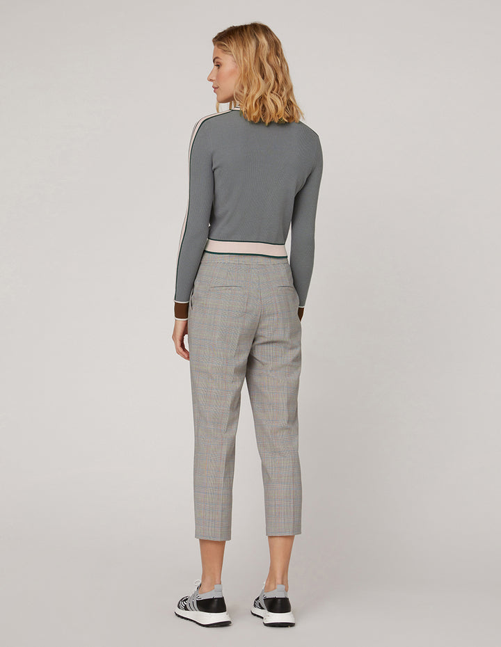 MARYLING Gray stitching slim V-neck cardigan