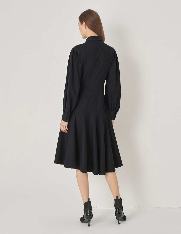 MARYLING Lapel Collar Shirt Dress