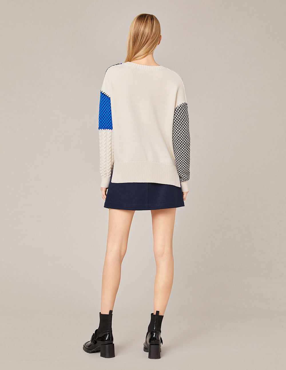 MARYLING STRETCH KNITTED A-LINE MINI SKIRT