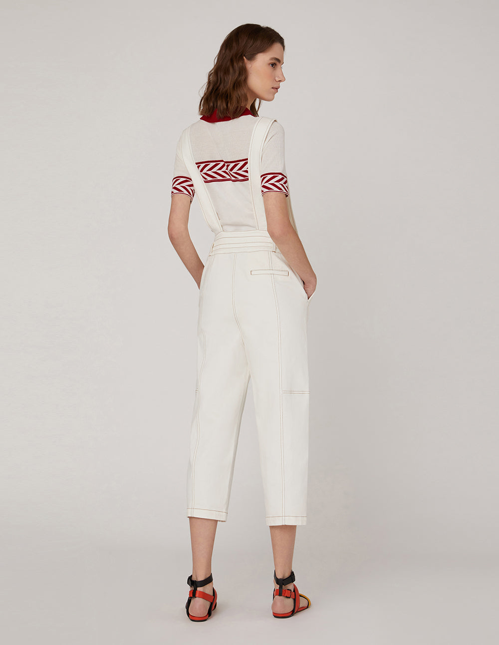 MARYLING CONTRAST STITCH JUMPSUIT