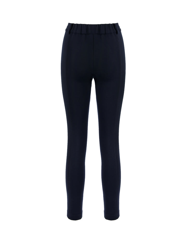MARYLING BLACK SPANDEX KNIT SLIM FIT PANTS
