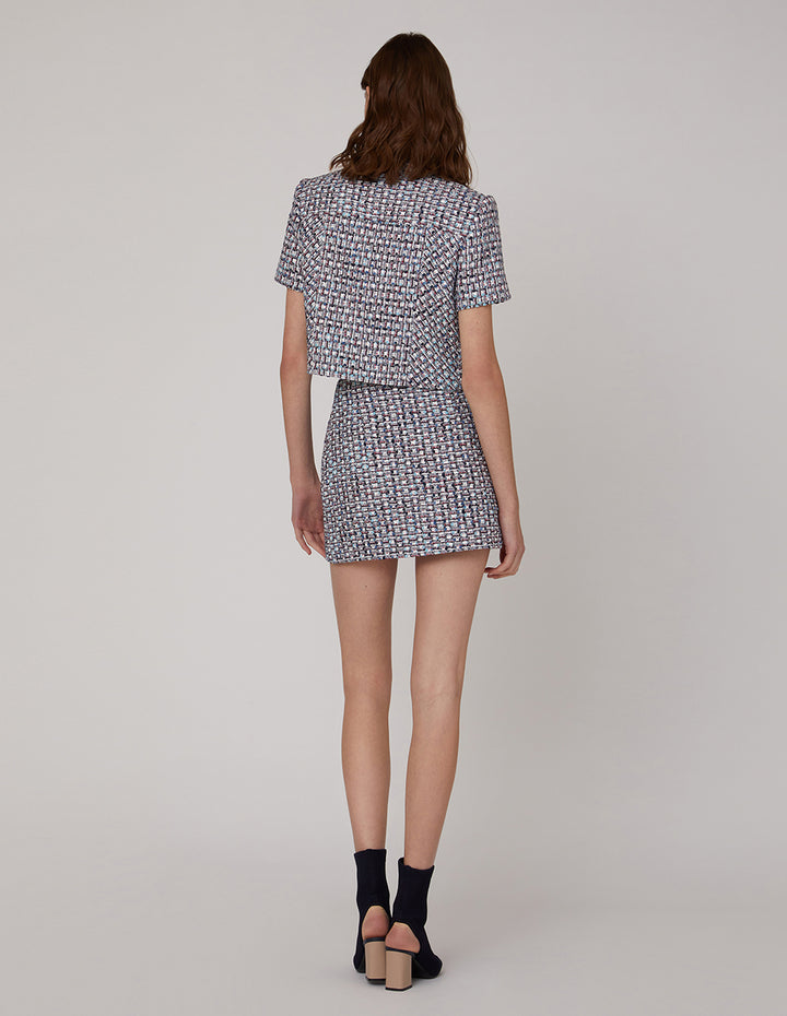 MARYLING Blue white short-sleeved blazer