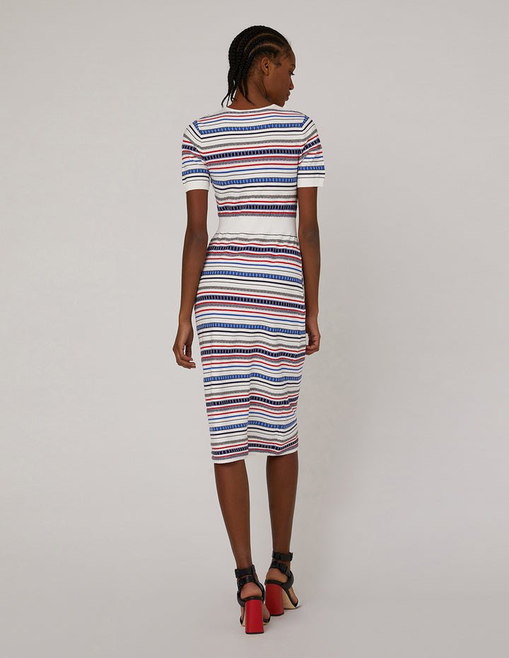MARYLING Square-neck mid-length knit dress
