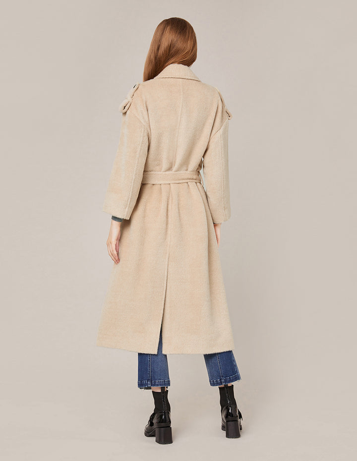 MARYLING NOTCH LAPEL BELTED OVERSIZE COAT