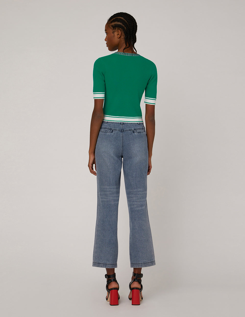 MARYLING Cactus green short sleeved cardigan