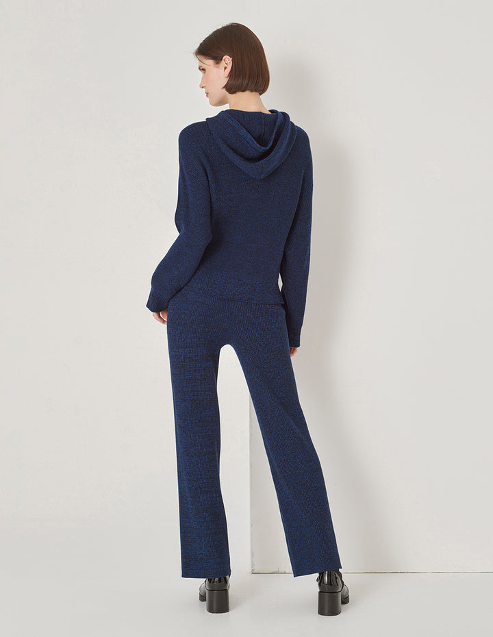 Maryling Midnight Blue Melange Wool Trousers