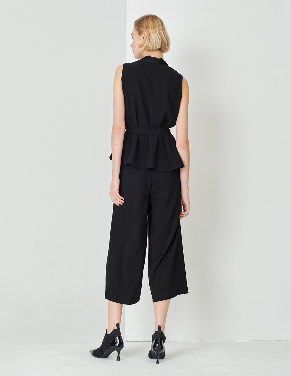 MARYLING Black A-Line Tie-Waist Top