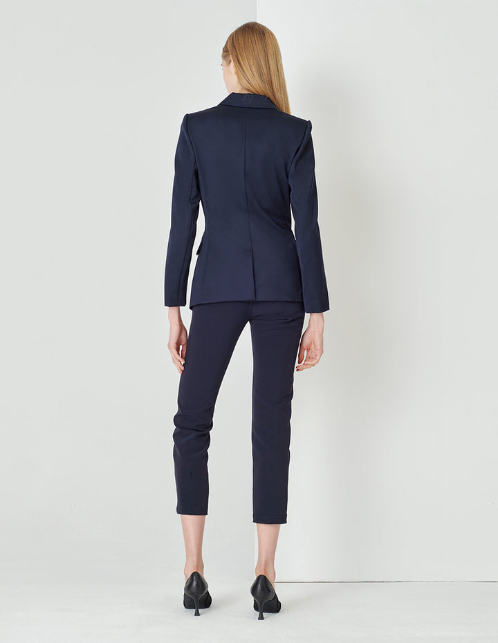 MARYLING Midnight Blue Classic Elastic Slim Pants