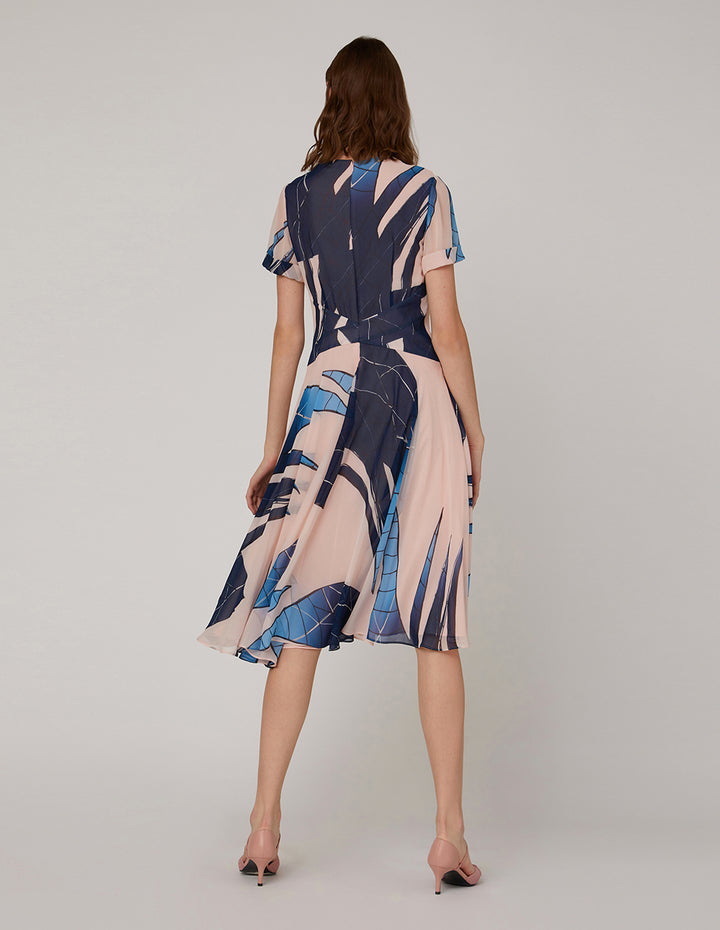 MARYLING Cross-split waist wavy dress