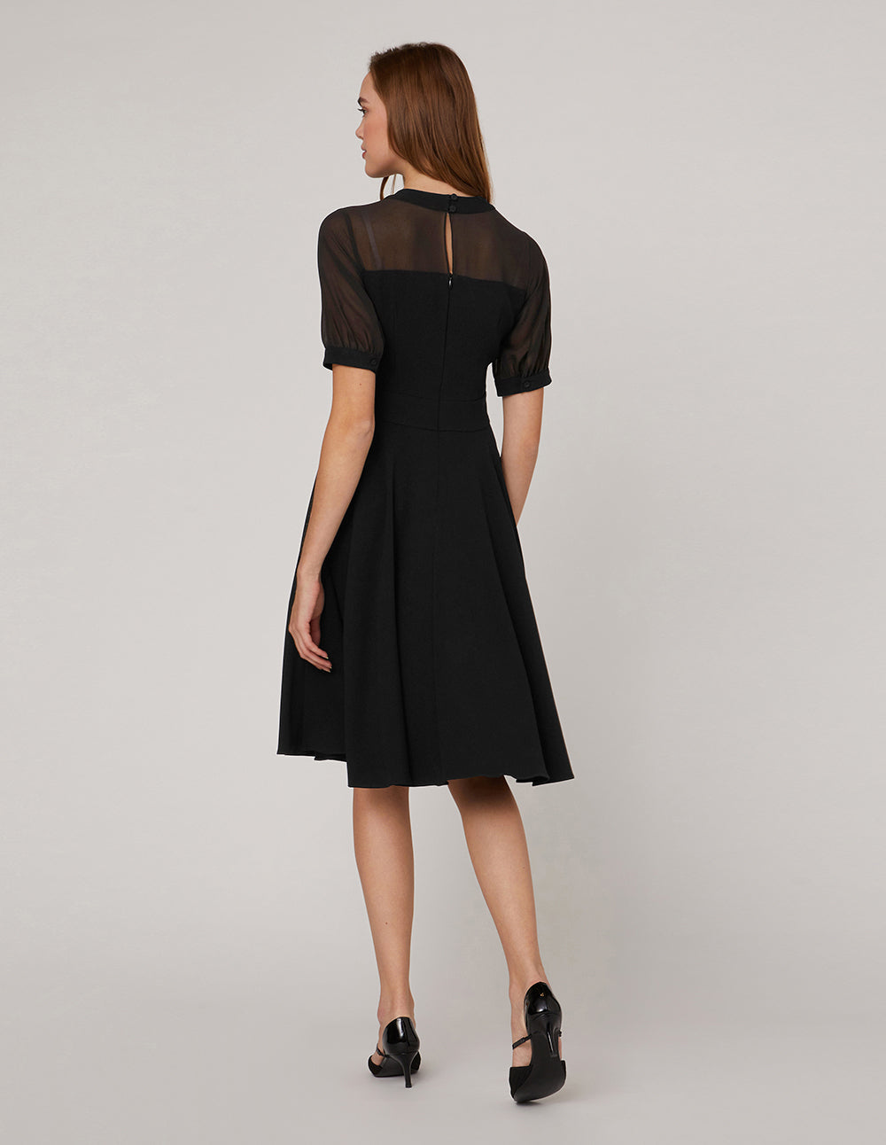 MARYLING Splicing Black Pleated Dress