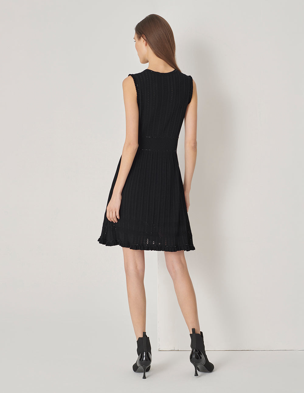 MARYLING V-Neck Vest Hollow Pattern Knitted Dress