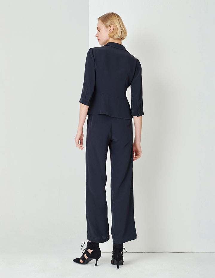 MARYLING Dark Blue Straight Wide Leg Pants