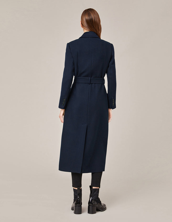 MARYLING Peak-Lapel Belted Cashmere Coat