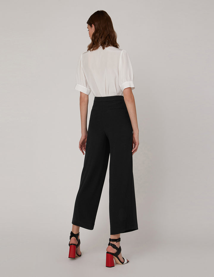 MARYLING Pleated Design Chest Pocket And Puff Sleeves