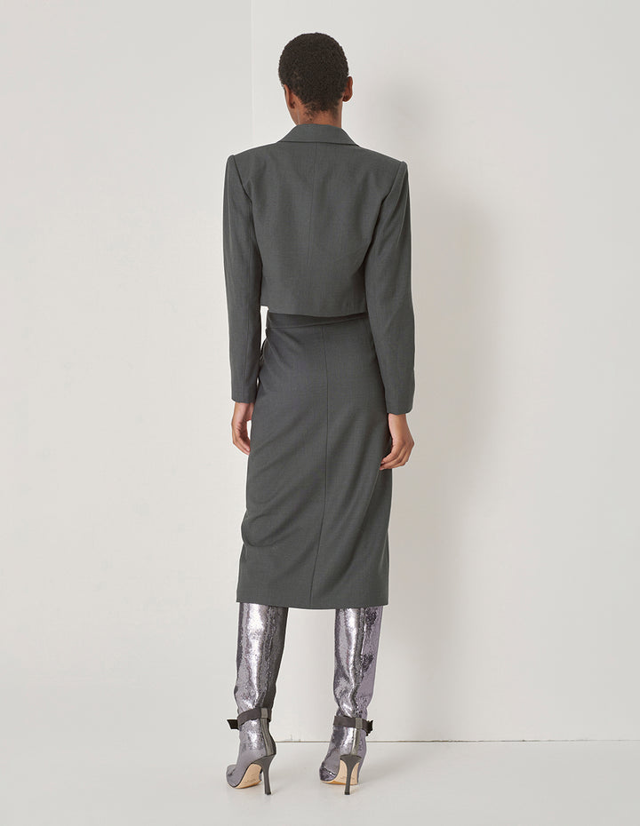 MARYLING Grey Midi Skirt