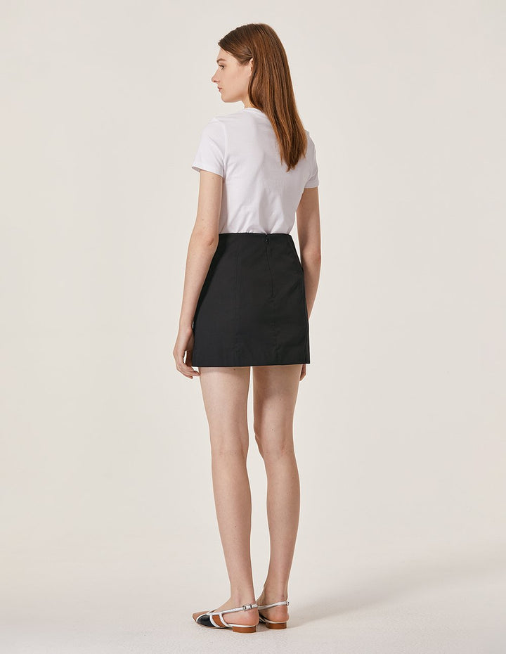 MARYLING Chic Side Pocket A-Line Mini Skirt