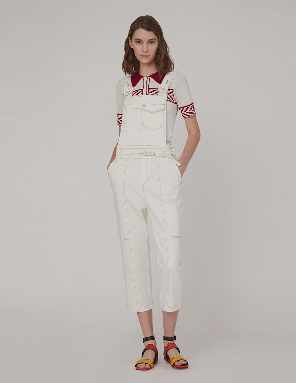 MARYLING CONTRAST STITCH JUMPSUIT