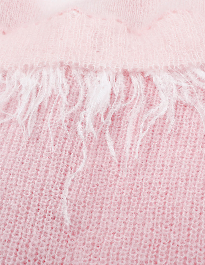 MARYLING Cherry Pink Mohair Cardigan