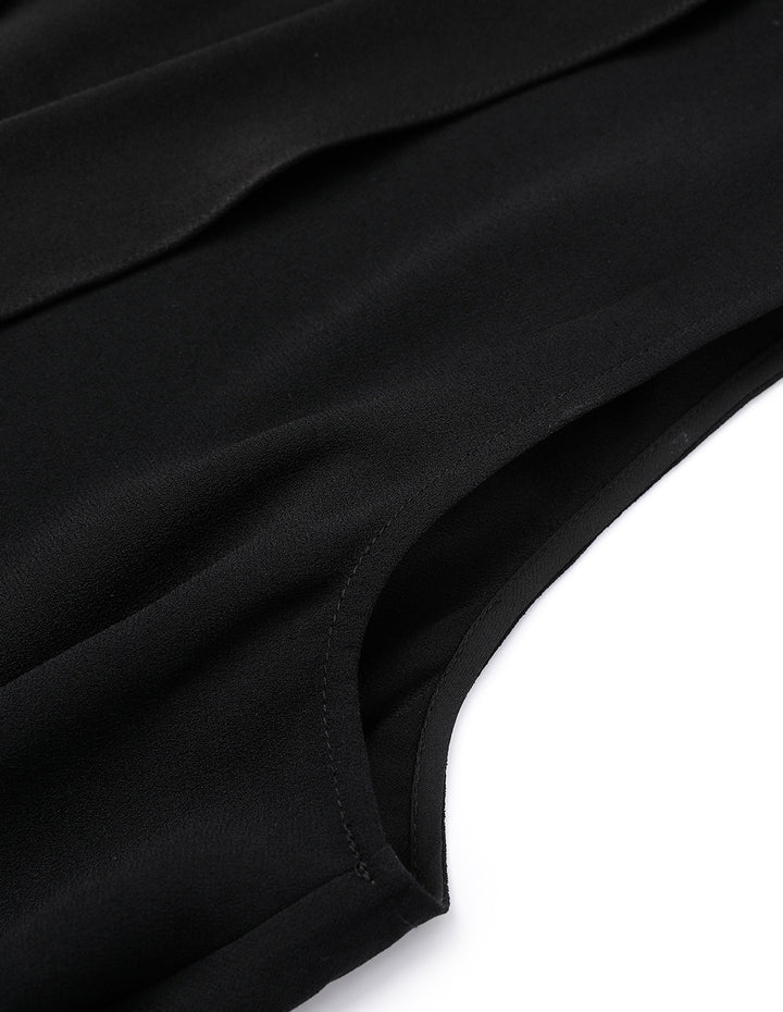 MARYLING Black A-Line Tie-Waist Top