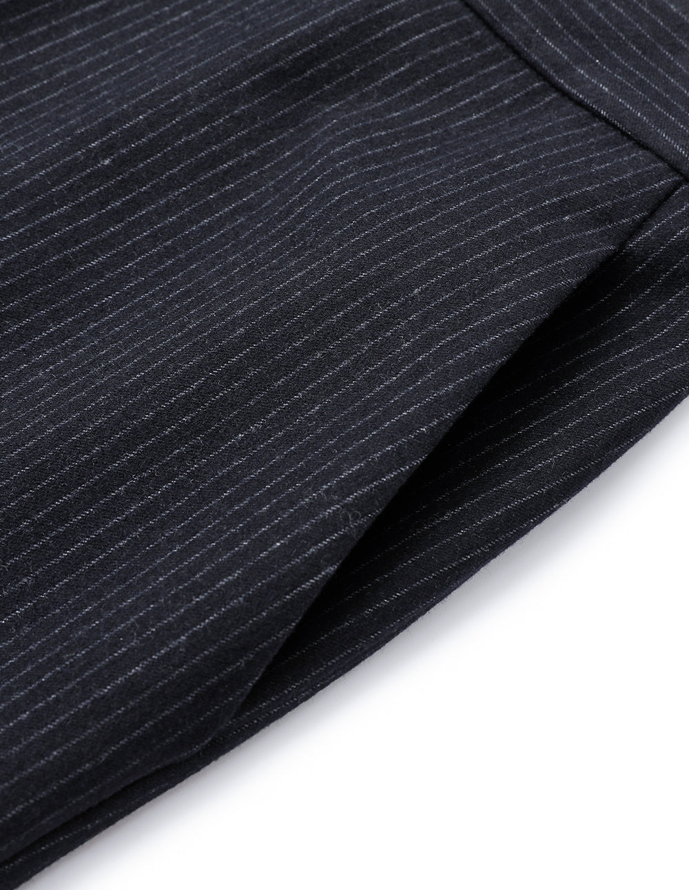 Maryling Navy Striped Straight-Fit Trousers