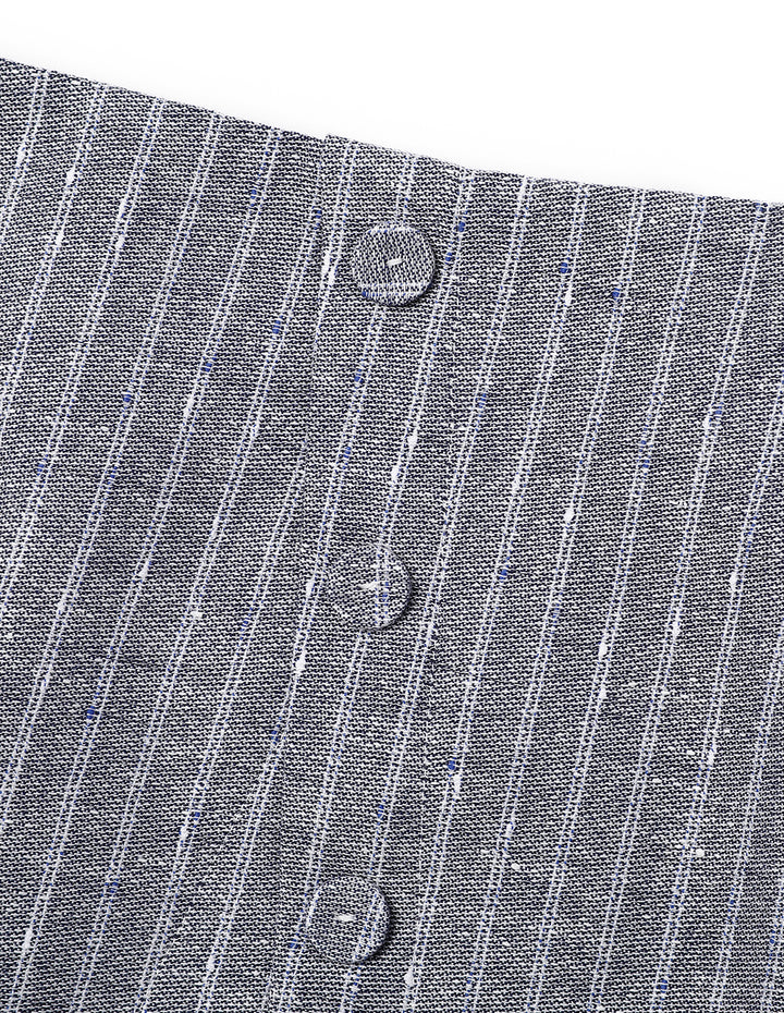 MARYLING Grey Striped With Single Side Pocket Mini Skirt