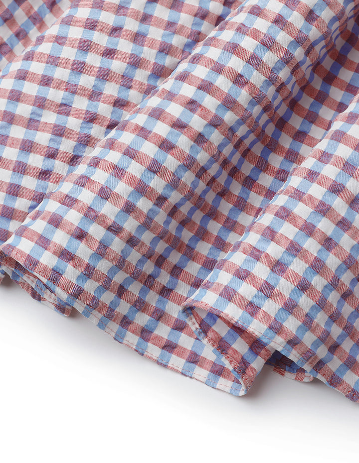 MARYLING Light Purple Small Checkered Detail Swing Skirt