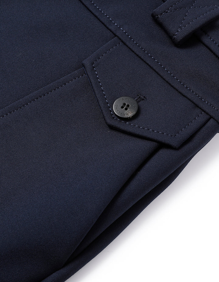 MARYLING Dark Blue Straight Leg Cropped Pants