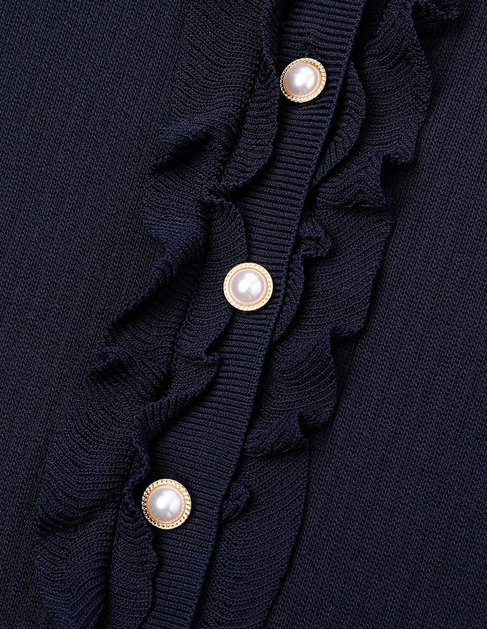 MARYLING Midnight Blue Shirt Collar Knitted Dress