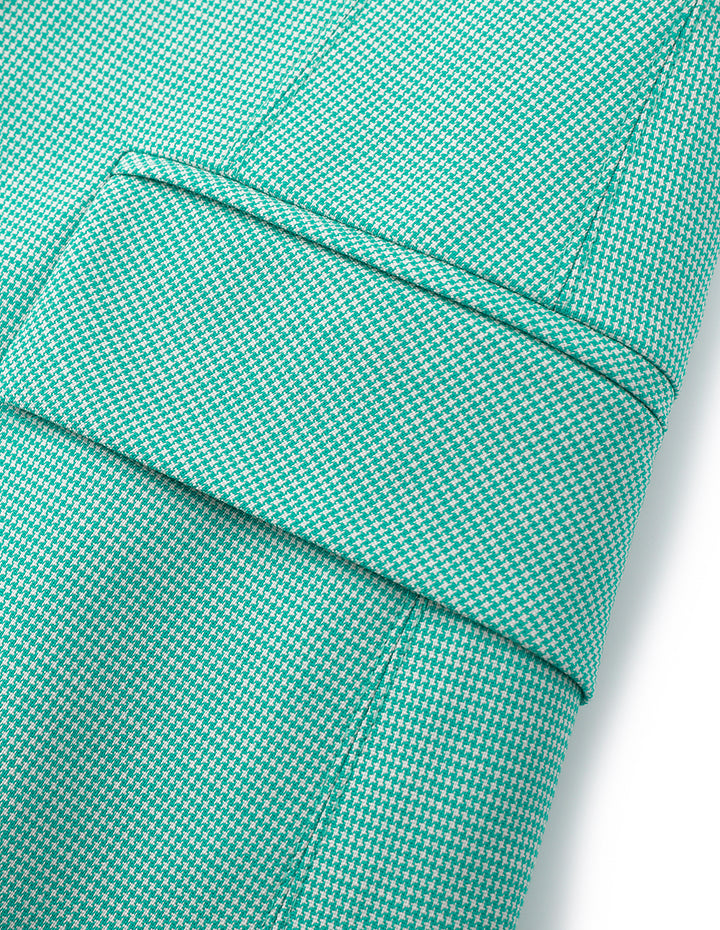 MARYLING Light Green Microcheck Houndstooth Blazer