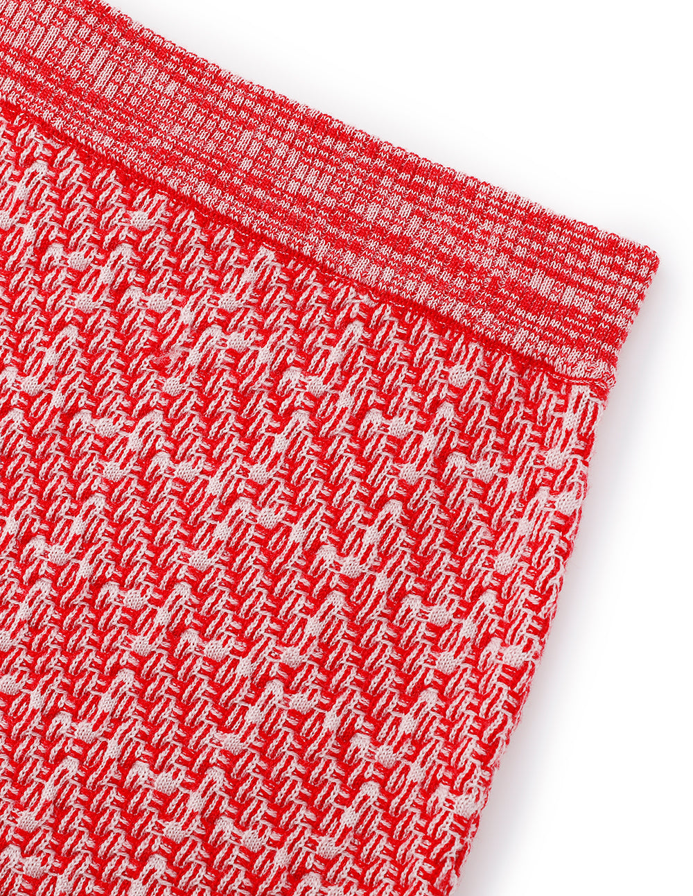 MARYLING Sweet Pink Plaid Knitted Skirt