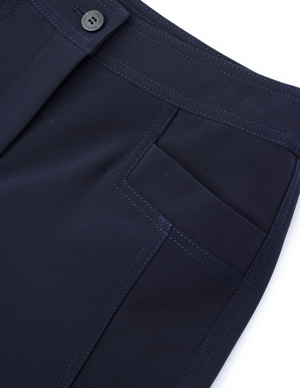 MARYLING Midnight Blue Classic Elastic Slim Pants