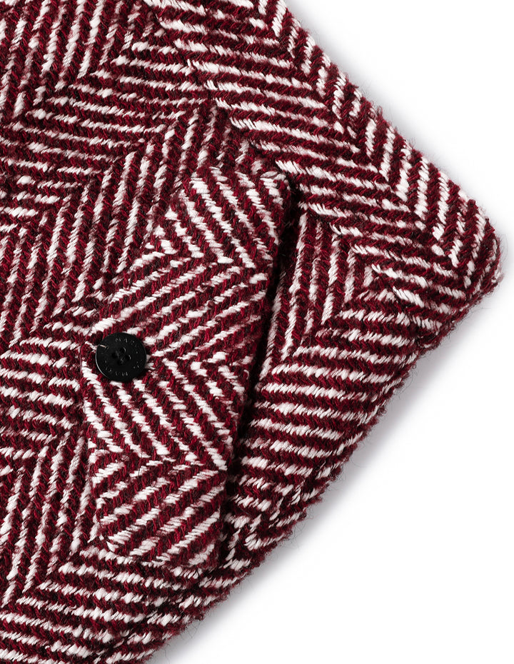 MARYLING Burgundy Contrasting Herringbone Skirt