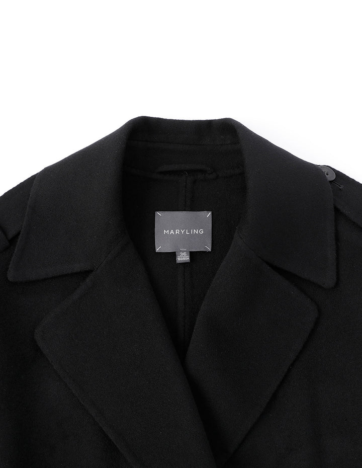 MARYLING Black Fashion Ladies Shawl Cape Coat