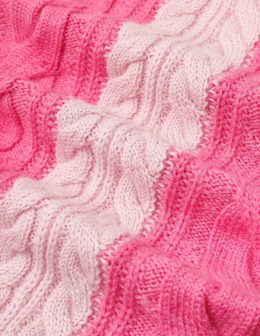 MARYLING Rose Pink Gradient Knitted Cardigan