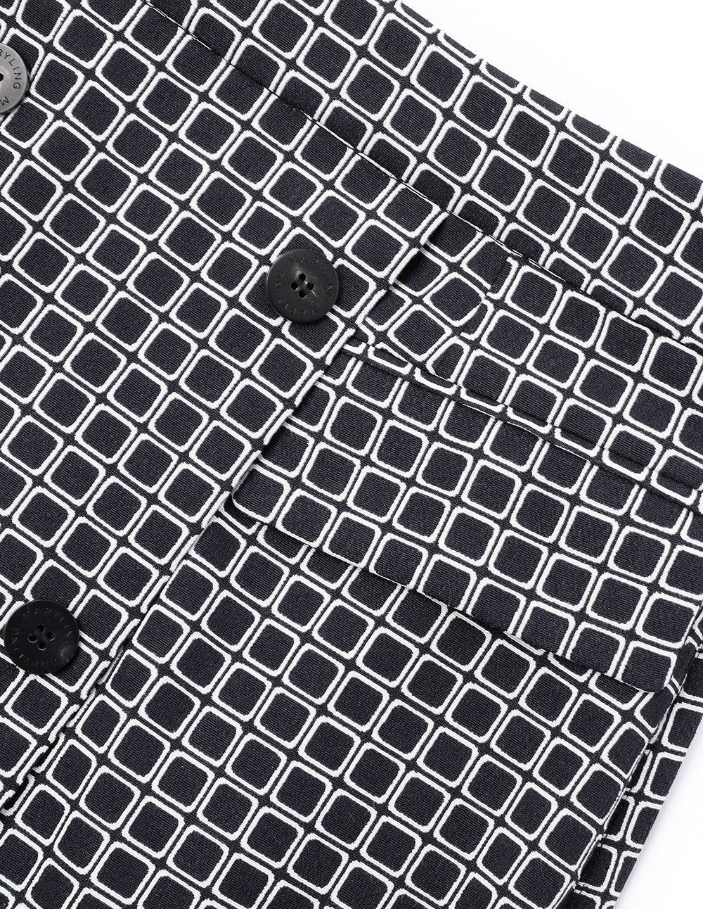 MARYLING Black And White Plaid Asymmetric Mini Skirt