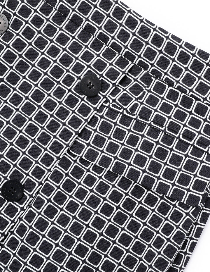 MARYLING Black And White Plaid Asymmetric Mini Skirt