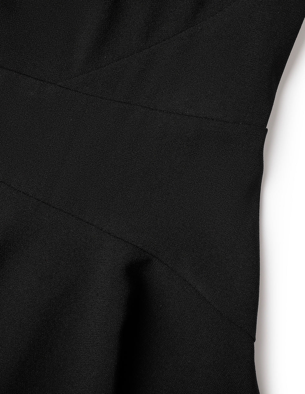 MARYLING Black Generous Collar Puff Sleeve Little Black Dress