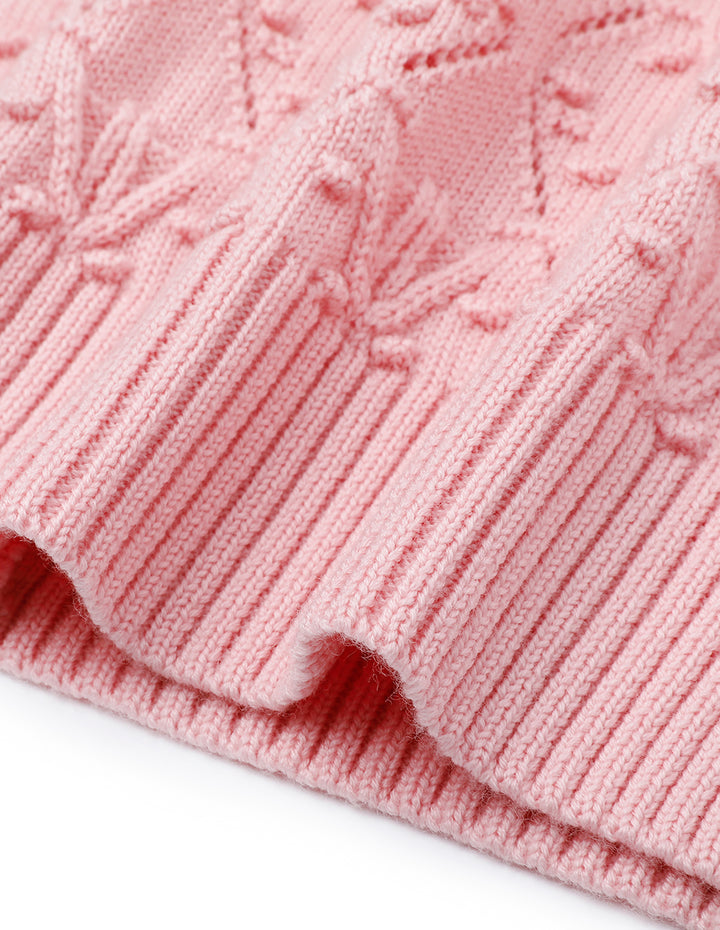 MARYLING Cherry Blossom Round Neck Knitted Cardigan