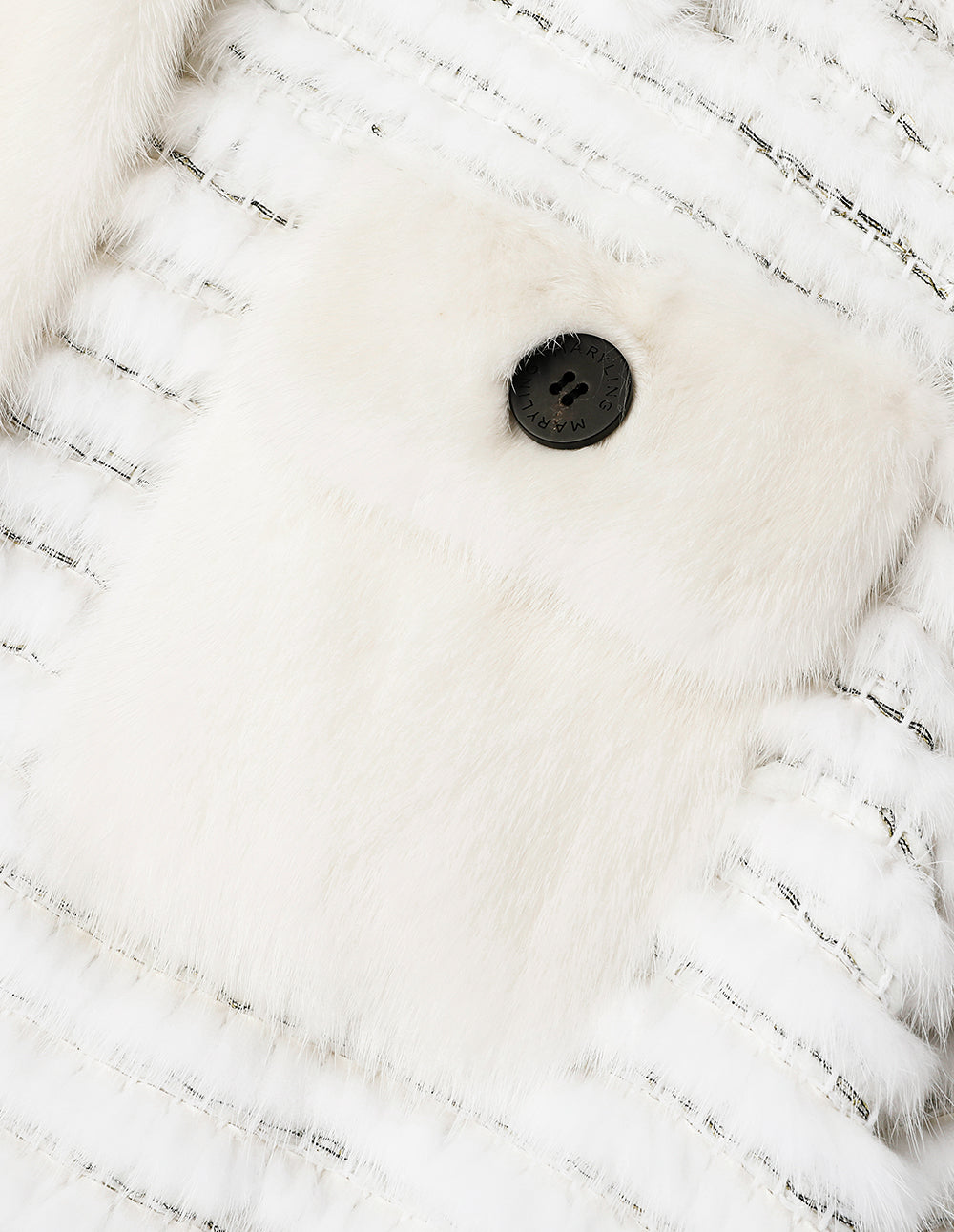 MARYLING Luxury White Panel Tweed Jacket