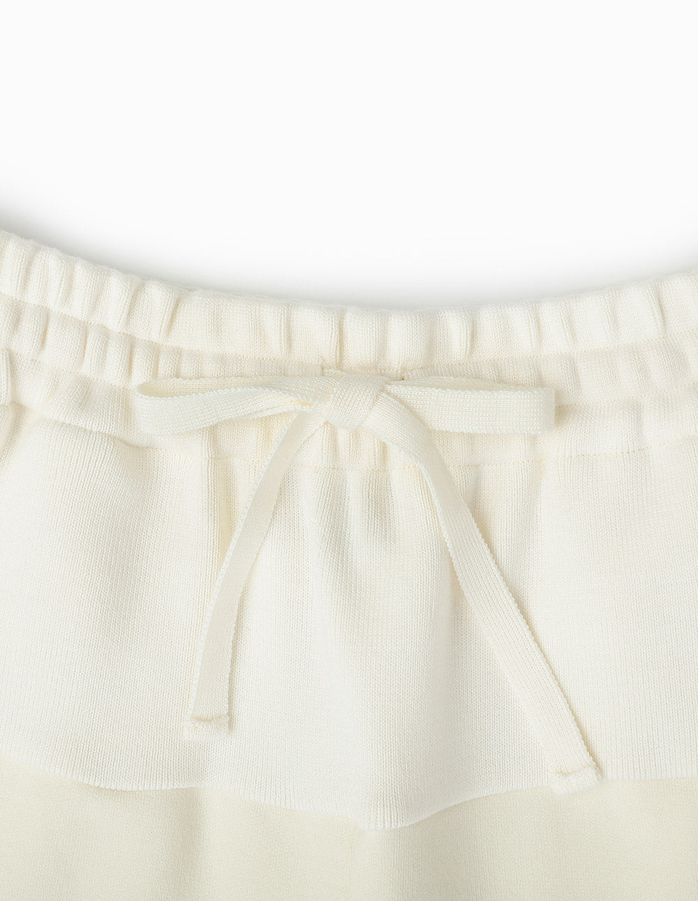 MARYLING off-white simple and elegant wool with stitching sweatpants