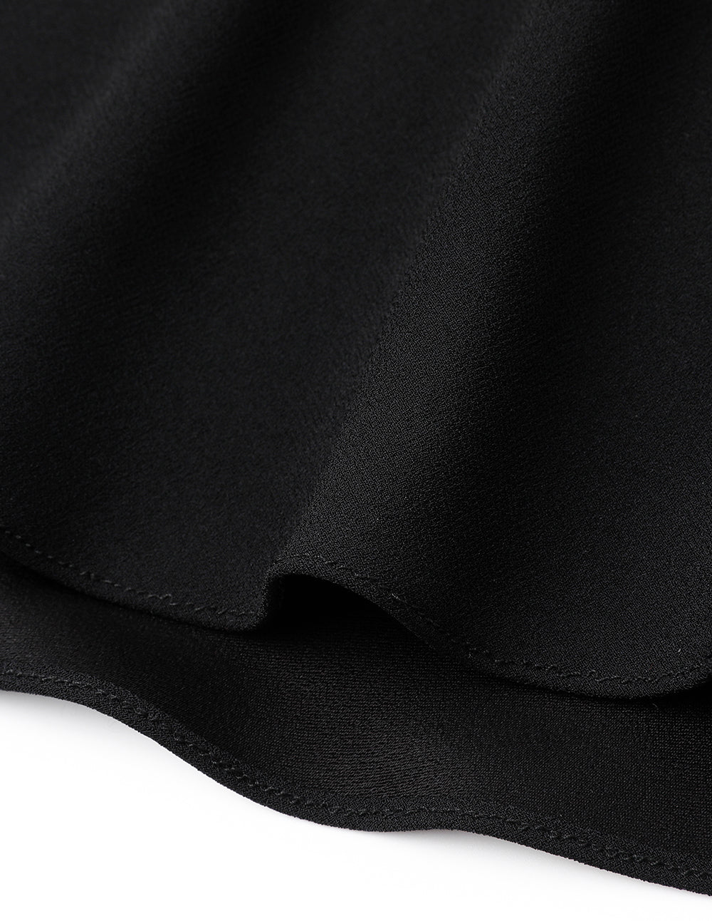 MARYLING Black Fake Two-Piece Shirt V-Neck Puff Sleeve Dress