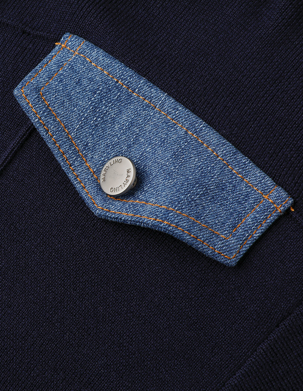 MARYLING Blue Knit Woven Dress