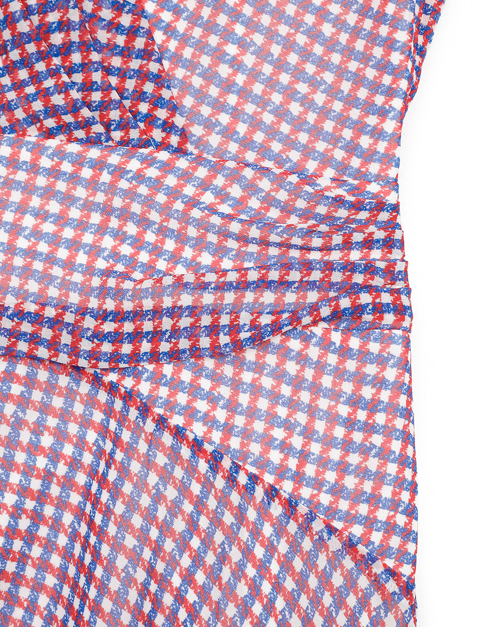 MARYLING Houndstooth Georgette Print Puff Sleeve Dress