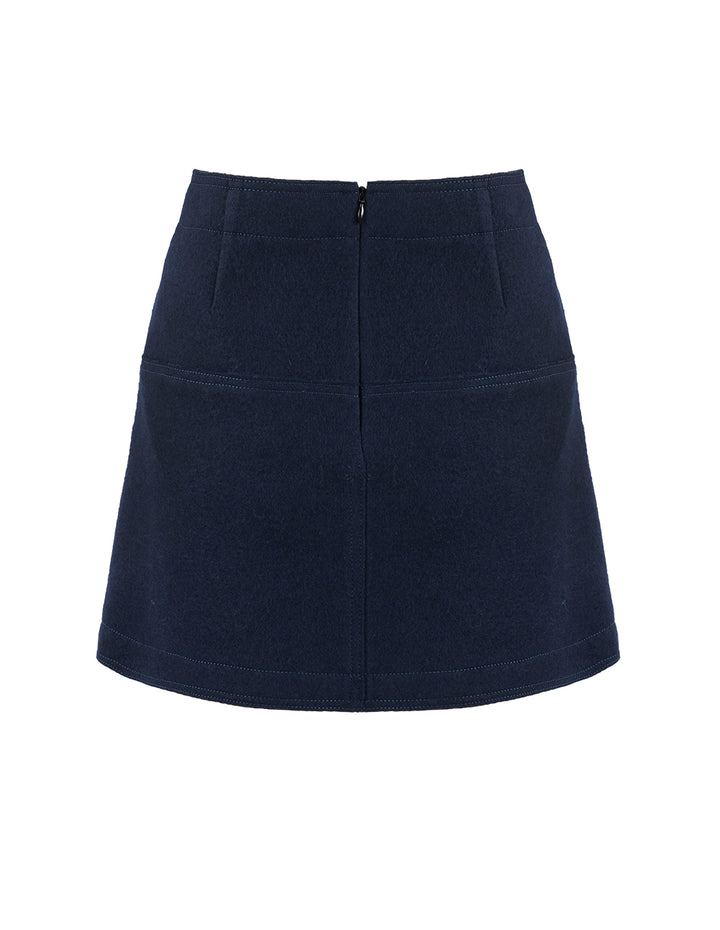 MARYLING STRETCH KNITTED A-LINE MINI SKIRT