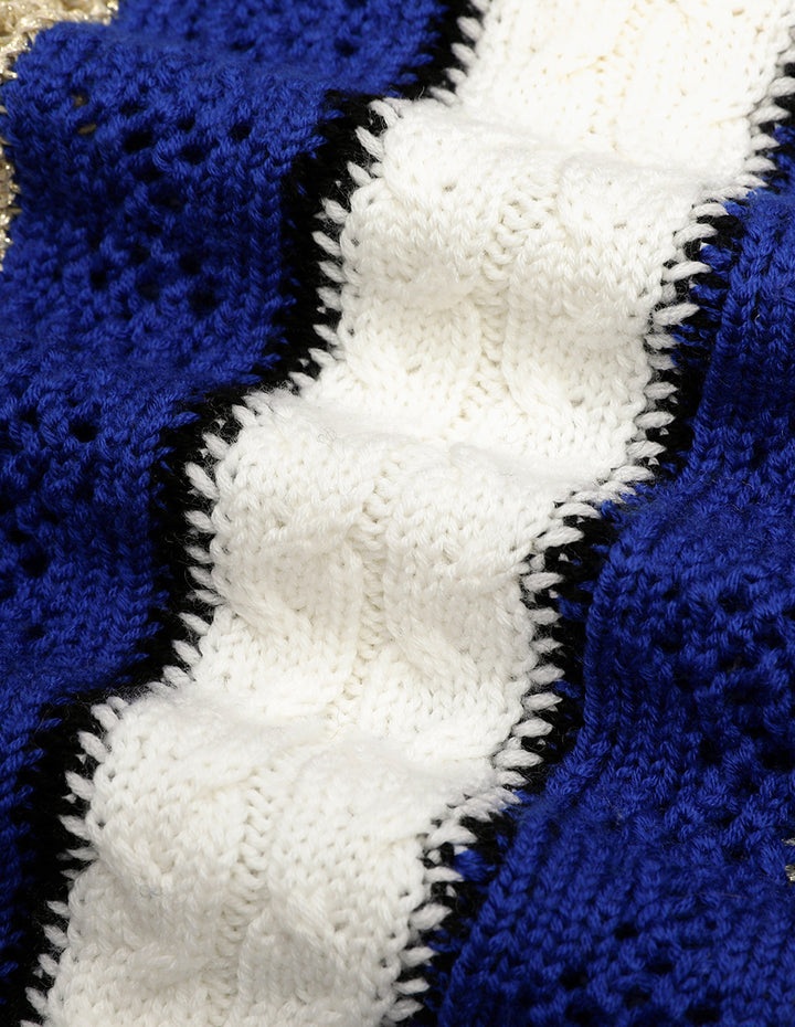 MARYLING Desert Snow Shadow V-Neck Wool Knitted Vest