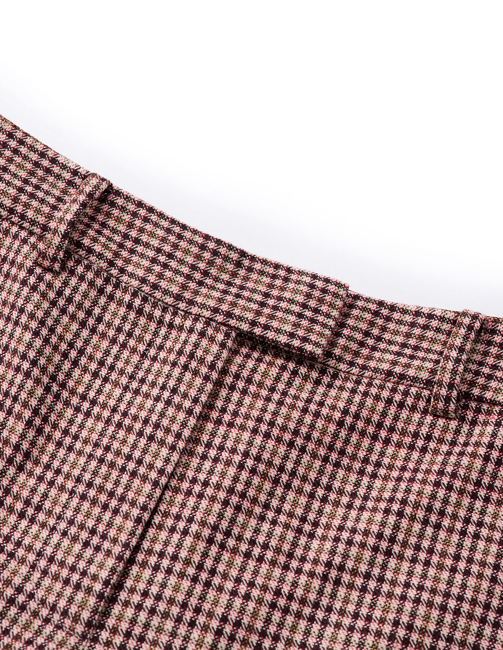 MARYLING Pink houndstooth ankle slim suit pants