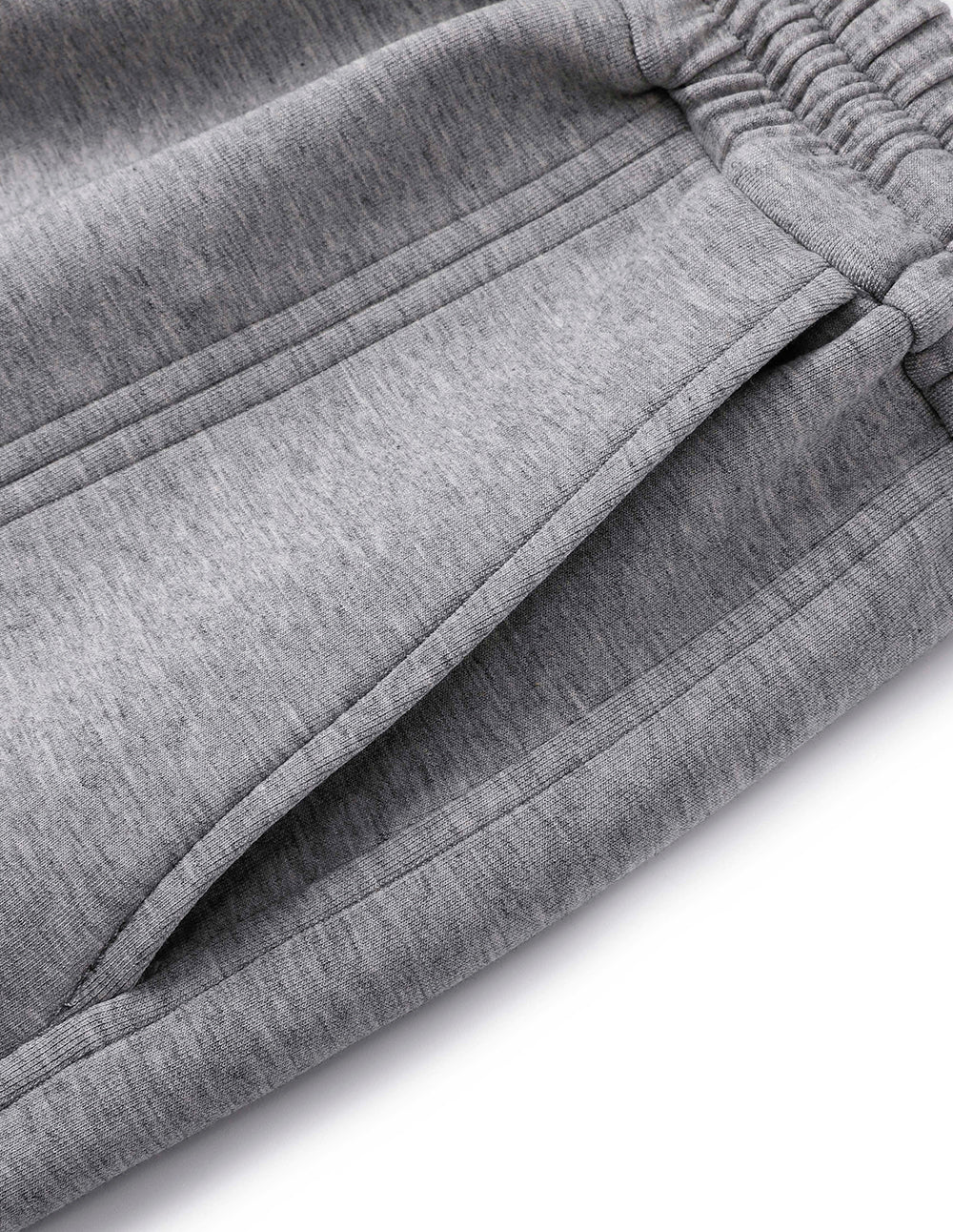 MARYLING Gray Sweatshirt Material Slit Straight Skirt