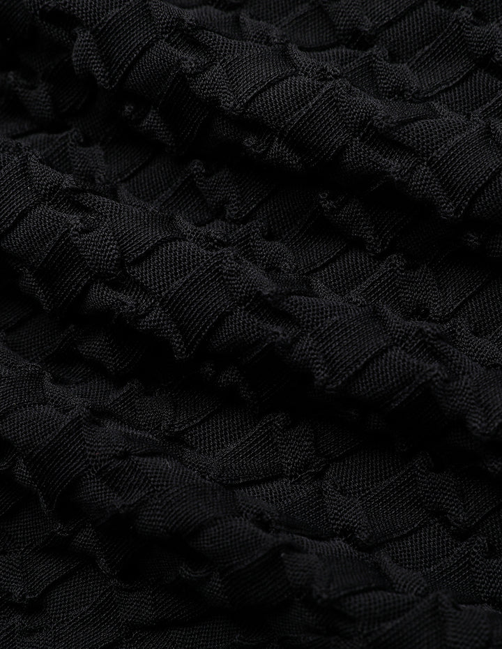 MARYLING Black Mock Neck Knit Sweater